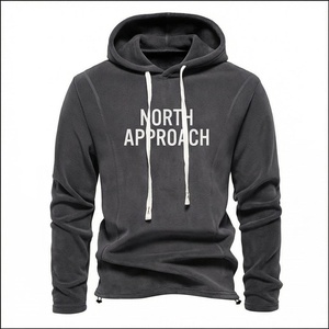 Sudadera con Capucha de Forro Polar para Hombre North Approach, Corte Regular, Informal, con Estampado de Letras Negras, Bolsillo Delantero, para Otoño - Product Image 1