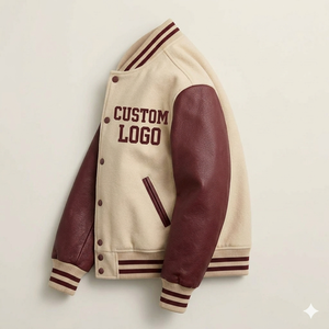 Wholesale <b>Men</b> Embroidered Varsity OEM Custom Logo Stand Collar Front <b>Long</b> Sleeves Casual <b>Jacket</b> for <b>Men</b> Top Selling - Product Image 4