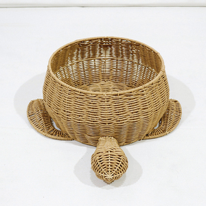 Trending Natural <b>Plastic</b> Turtle Shaped Storage <b>Basket</b> With Handles Rustic Style Multi Purpose Organizer - Product Image 1