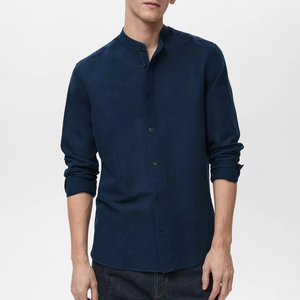 Vente directe d'usine, chemises pour hommes fabriquées en OEM, manches longues, 100% lin français, vêtements décontractés, mode estivale - Product Image 1