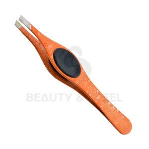 Pince à épiler de précision en acier inoxydable avec coussinets antidérapants et alignement parfait pour l'extraction des éclats - Product Image 4