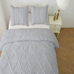 King Comforter Set with 1 Down Alternative Comforter and 2 Pillow Shams 3 Piece Pintuck Gray Bedding Set - Product Image 4