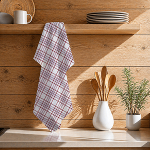 Yarn Dyed Checkered Pattern Kitchen Towel Set Customizable 100% cotton premium kitchen towel in India - Product Image 1