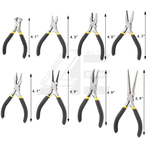 Samroz <b>Silver</b> Jewelry Making Tools Kit with Zipper Case Mini Precision Pliers Beading <b>Wire</b> Cutting Craft Set (8-Piece) - Product Image 4