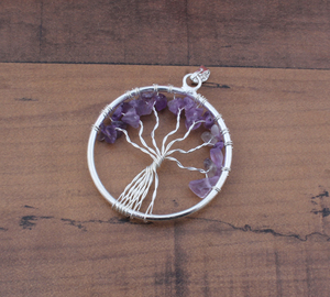 Collier Arbre de Vie en Peridot Brut Naturel Serti en Bezel, Enroulé sur Fil, Argent Sterling 925, Bijou Vintage de Guérison Unisexe - Product Image 2