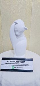 Brass American Style Handmade Eco-Friendly Customizable <b>Cat</b> Figurine Pet <b>Urn</b> with White and Black Colors - Product Image 3