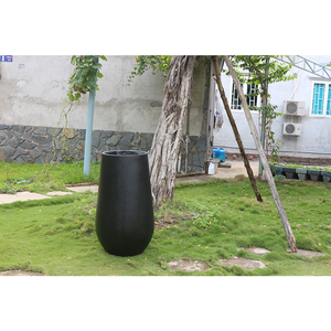 Maceta redonda alta para casa, juego de hormigón de gran tamaño de 3 macetas para jardín de flores, macetas para plantas al aire libre - Product Image 5