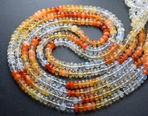 Natural Mexican Fire <b>Opal</b> Faceted Rondelle Gemstone Beads Strand for Jewelry Making <b>Necklace</b> Bracelet Earrings Wholesale - Product Image 2