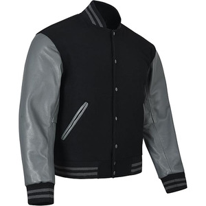 Custom Logo <b>Mens</b> High Quality Varisty Jacket Leather Sleeves Fashionable Baseball Letter Man Varsity Jacket - Product Image 3