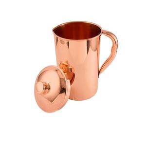 Pichet en cuivre avec couvercle, 100% cuivre pur, pichet à eau martelé, 50,7 oz (1,5 litre) pour l'eau potable, pichet traditionnel - Product Image 5