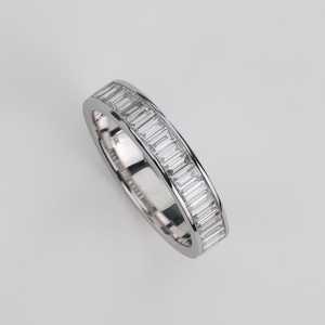 แหวนเพชรโมอิสซาไนต์ทรงบาแกตต์ 2 กะรัต แบบเต็มวง สำหรับผู้หญิง เงินแท้ 925 ของแท้ สำหรับเจ้าสาว ของขวัญเซอร์ไพรส์สำหรับคนรัก - Product Image 2