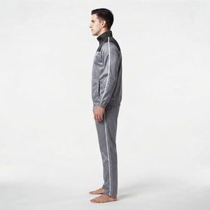 Two Piece 100% <b>Nylon</b> <b>Track</b> Suit Mock Neck Full Zip Jacket Jogger <b>Pants</b> Set Athletic Casual Wear For Men - Product Image 4