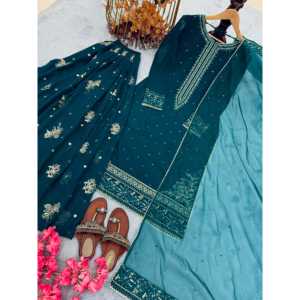 Ensemble haut et dupatta pour femmes, élégant pour les fêtes, avec un magnifique palazzo - Product Image 3