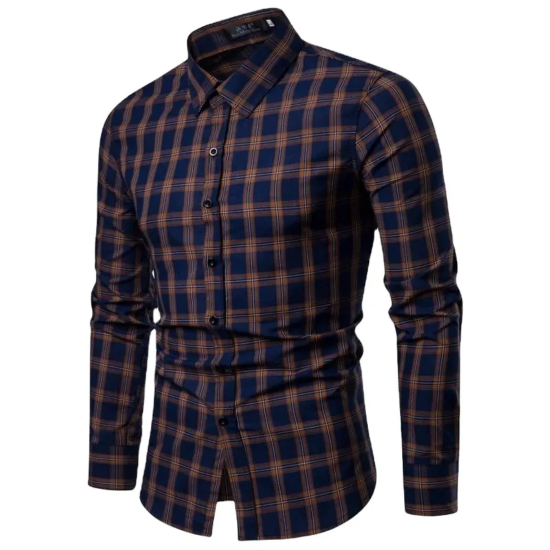 Camisa a cuadros informal para hombre, camisa de alta calidad, precio barato, venta al por mayor