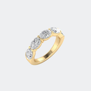 Anillo de compromiso y boda con diamante cultivado en laboratorio de corte brillante ovalado de 3.00 CTW, chapado en oro de 10K, certificado IGI, ideal para aniversario. - Product Image 1