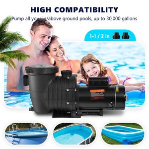 Pompa per Piscina a Doppia Velocità 1.5HP 230V per Piscine Fuori Terra 1100W con Potente Filtro a Cestello Tipo Spa 5400 GP - Product Image 4