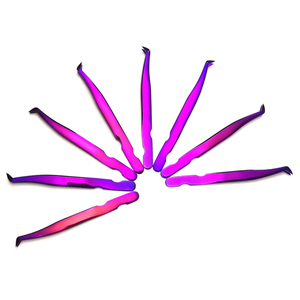 Pince à cils de qualité supérieure à angle de 90 degrés, violette, multicolore, revêtement titane, antistatique - Product Image 1