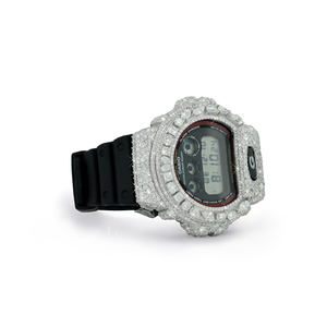 Round Dial Moissanite Diamond <b>Watch</b> Iced Out 925 silver <b>Case</b> Diamond <b>Watch</b> And Rubber Band From DOPE JEWELLS - Product Image 2