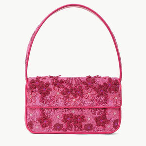 Indian Luxury Ethnic Craft Handmade <b>Red</b> Glass Beaded Rectangle Baguette Handle Durable Casual <b>Purse</b> Trendy Style Premium Eth RR - Product Image 3