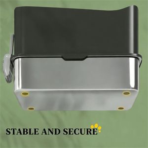 Cestino per Rifiuti in Acciaio Inossidabile Nero, Lettiera per Gatti e Accessori - Product Image 3