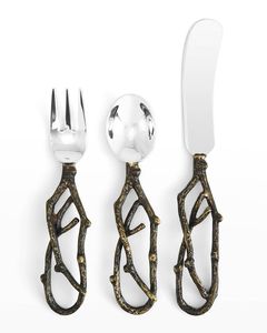 Golden Bamboo Flatware Set High Mirror Polish Dishwasher <b>Safe</b> Wedding Tableware Fork Spoon <b>Knife</b> Elegant Design Wholesale Price - Product Image 6
