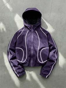 Customizable High-Quality Plus Size Windbreaker <b>Jacket</b> Wholesale Price Windbreaker <b>Jacket</b> Best Selling Stripe Design Windproof - Product Image 1