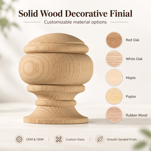 Modern White Oak Staircase Newel <b>Post</b> <b>Cap</b> | Durable Solid <b>Wood</b> Stair Parts - Product Image 1