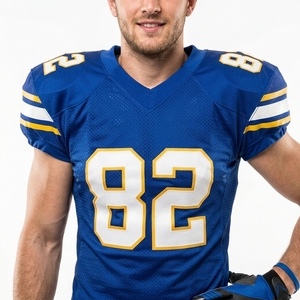 Uniformes de football américain personnalisés avec impression par sublimation, devant court, écologiques, 100% polyester, séchage rapide, respirants - Product Image 4