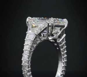 Gorgeous 3Ct Emerald Cut White Moissanite Sparkly Full Eternity Ring Original 925 Sterling Silver Wedding Bridle Proposal Gift - Product Image 6