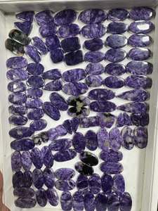 Lot de cabochons en charoïte violette naturelle russe, pierres brutes de charoïte, polies à la main des deux côtés, pour la lithothérapie - Product Image 3