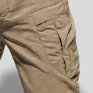 Pantalon cargo pour homme, coupe classique, coton mi-lourd, couleur unie, respirant, idéal pour le printemps - Product Image 5