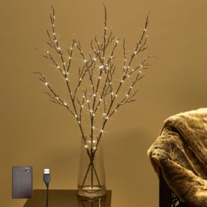 Ramas de Plástico de Alta Estética con Luz Ambiental, Brillo Suave, Decoración Navideña, Fácil Instalación, 60 cm, Ramas de Árbol LED Brillantes - Product Image 4