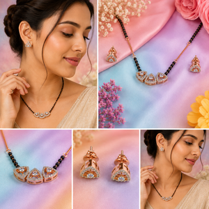 <b>Top</b> Trending Mangalsutra With Lab Grown Diamonds IGI Certificate <b>Rose</b> Gold Solid For Women Classic Style and Wedding Jewelry - Product Image 2