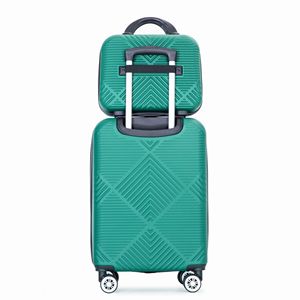 Ensemble de bagages 2 pièces en ABS léger avec roues pivotantes (20/14) Valise vert foncé - Product Image 4