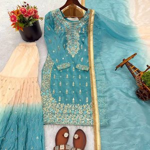 <b>Top</b>-Bottom <b>And</b> Dupatta <b>Set</b> Fully Stitched Ready To Wear - Product Image 1
