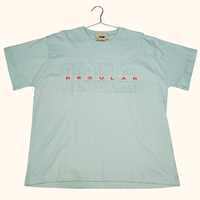 T-shirt en coton tissé 100 % respirant à col rond pour l'été, léger et confortable pour le quotidien, avec logo imprimé en relief – Grande Vente