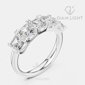 Bague de fiançailles en or blanc 14 carats avec diamant de laboratoire de 3,60 carats, coupe Asscher, bague de mariée, certifiée IGI, bijoux fins pour femmes - Product Image 2