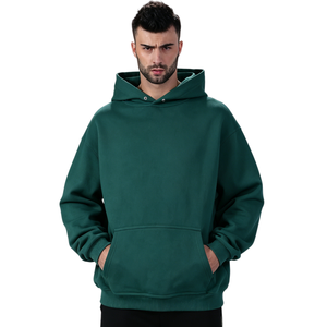 Sudadera con Capucha Verde para Hombre, Talla Grande, Corte Regular, Felpa de Algodón, Estilo Casual para Otoño - Product Image 4