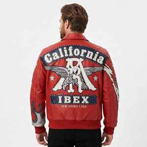 Chaqueta de Invierno Premium para Hombre OEM, de Piel de Oveja Genuina, Impermeable, Resistente al Viento, Reversible, con Parches y Estampado en Relieve - Product Image 1