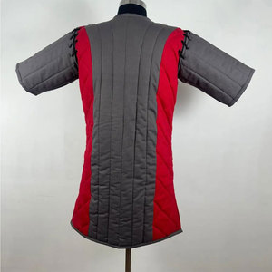 Gambesón Medieval Acolchado de Algodón Gris Rojizo, Chaqueta Acolchada para Reenactment Histórico, Disfraz Larp Vikingo con Cierres de Hebilla Delanteros - Product Image 4