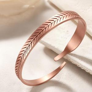 Handmade Copper Cuff Bracelet Antique Imitation Metal Open Bangle Magnetic Clasp Eco-Friendly Wedding Favors Bridal Party <b>Gifts</b> - Product Image 6