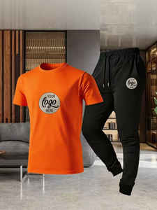 Men's Summer Casual 2pcs Sportswear Set Comfortable Knitted Breathable Solid Pattern Stylish Simple Classic Crew Neck T-Shirt - Product Image 2