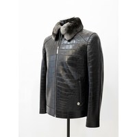Veste en cuir véritable pour homme de créateur en gros / Blazer en cuir de haute qualité personnalisé pour homme / Nouveau style de blazer en cuir et fourrure tendance