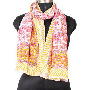 Vibrant Multicolor Handmade Block Printed Eco-friendly Reversible Cotton Sarong Long Pareo Summer Dress <b>Wrap</b> Scarf - Product Image 5