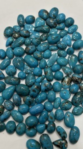 Cabujones de Turquesa Azul Iraní Natural de Alta Calidad, Gemas Sueltas con Efecto Estrella Pulido de Doble Cara, Formas Mixtas, Tamaño Personalizado - Product Image 2