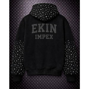 Custom 450Gsm Fleece Zip-Up Hoodie <b>Y2K</b> Vintage Streetwear 100%Cotton Rhinestone 3DEmbroidery Sun Faded Distressed Oversized - Product Image 2
