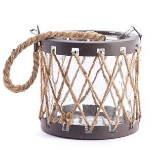 Lanterne en métal et corde de qualité supérieure, porte-bougie décoratif fait main, rustique, pour intérieur et extérieur, accent de table - Product Image 5