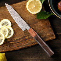Premium handgemaakte koperen damast schilmes met compact houten handvat voor het schillen van fruit en groenten en voor keukenbereiding