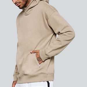 Sudadera con capucha de estilo moderno, personalizada con impresión por sublimación, 100% algodón, mangas largas, estilo pullover, teñida en color liso. - Product Image 6