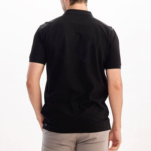 Polo de Hombre con Estampado Geométrico Negro, Manga Corta, Tejido, Casual, Transpirable, Corte Regular - Product Image 3